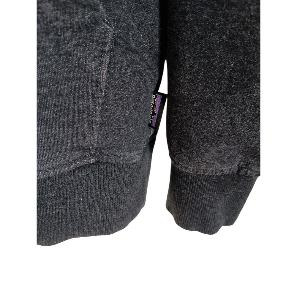 Patagonia Worn Wear Hoodie Unisex Small Gray Organic Cotton Bear Logo Sweatshirt - Picture 3 of 7